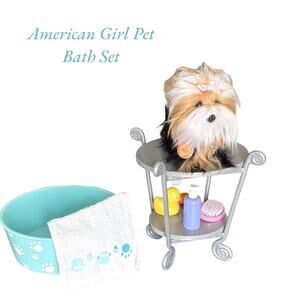 American Girl Pet Bath Set and Dog Sugar Yorkie Dog